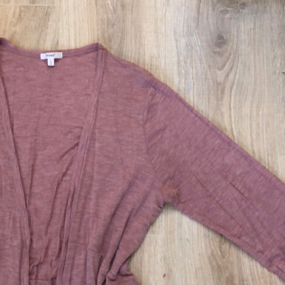 MAUVE PINK DUSTER LONG CARDI - Picture 3 of 4